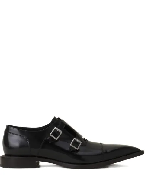 Lanvin double-buckle pointed monk shoes