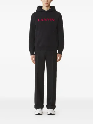 【関税込み】Lanvin ブラック ロゴパッチ フーディ Lanvin x GALLERY DEPT. ランバン x ギャラリーデプト メンズ