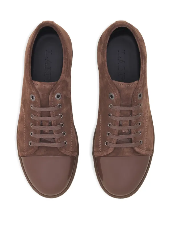 Lanvin Suede Leather cap-toe Sneakers Brown FARFETCH ID