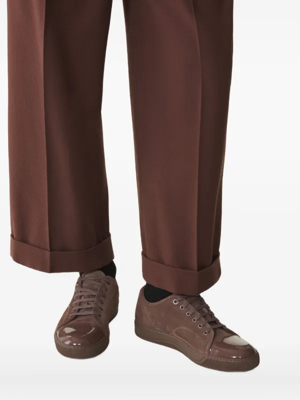 Lanvin Suede Leather cap-toe Sneakers | Brown | FARFETCH display picture 3