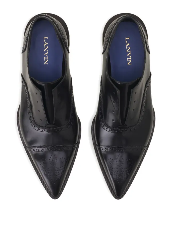 Lanvin レザーブローグシューズ | ブラック | FARFETCH JP