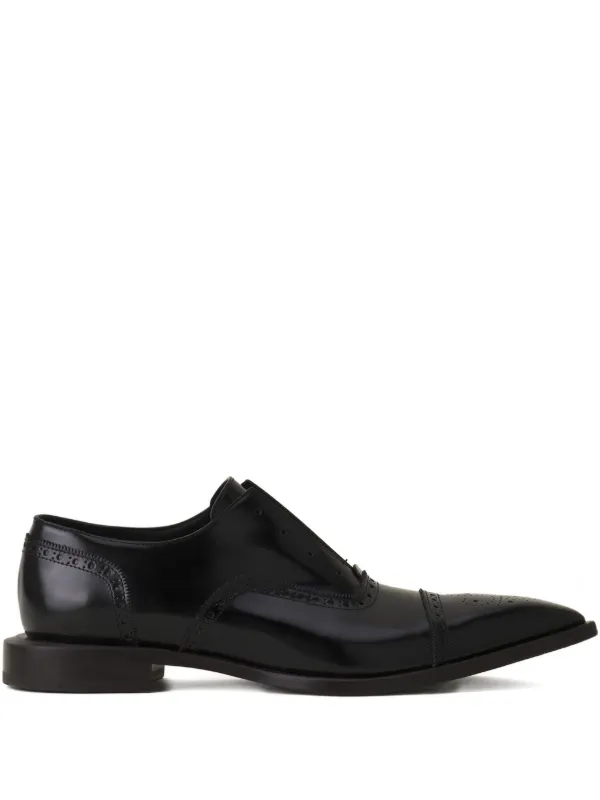Lanvin レザーブローグシューズ | ブラック | FARFETCH JP