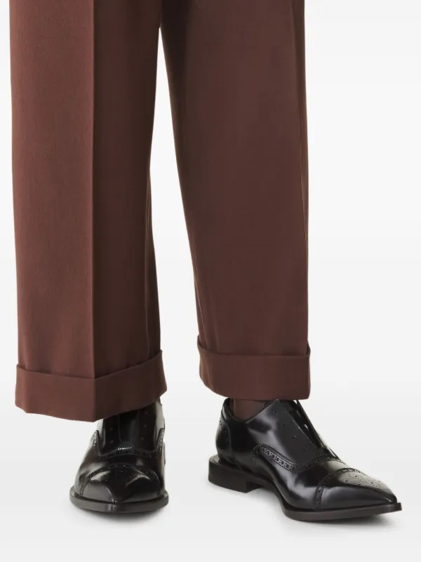 Lanvin レザーブローグシューズ | ブラック | FARFETCH JP