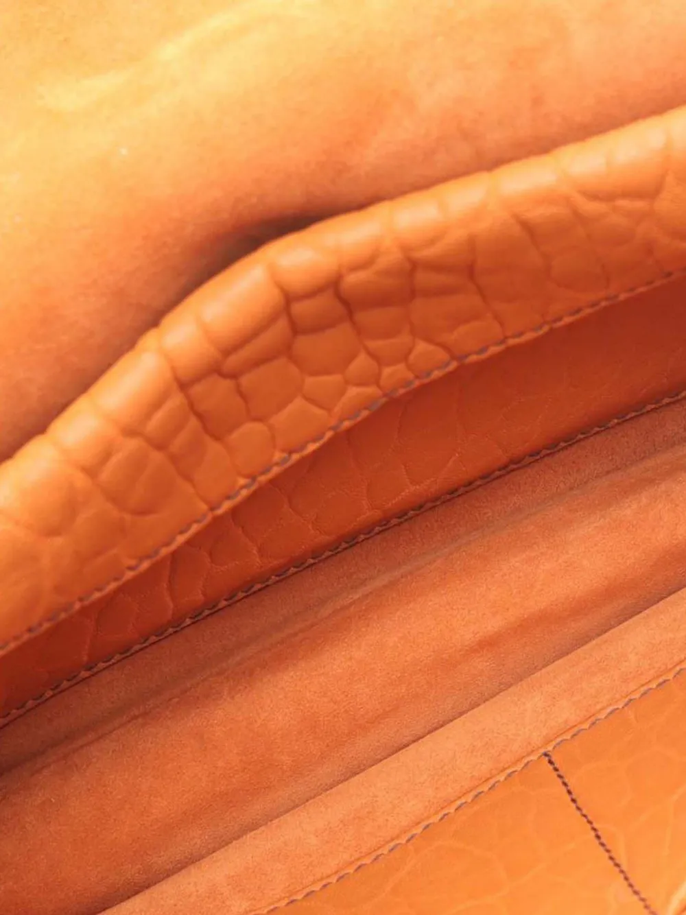 Pre-owned Dior 2000-2025 Canyon Grained Lambskin J A Chain Flap Crossbody Bag In Orange