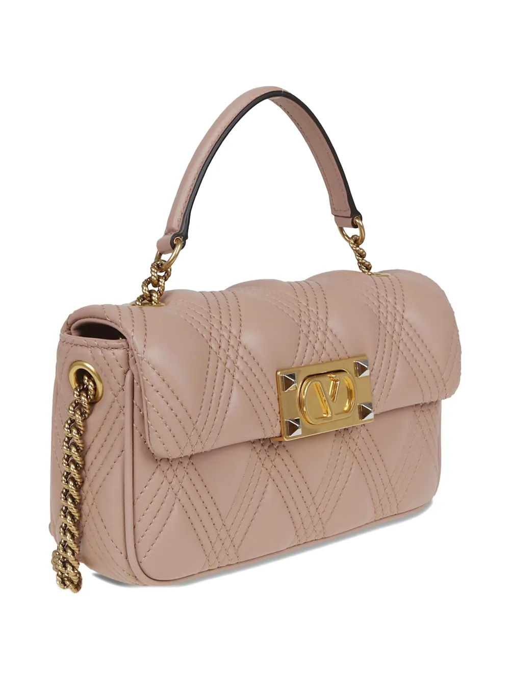 Valentino Garavani quilted-effect chain-strap mini bag Roze