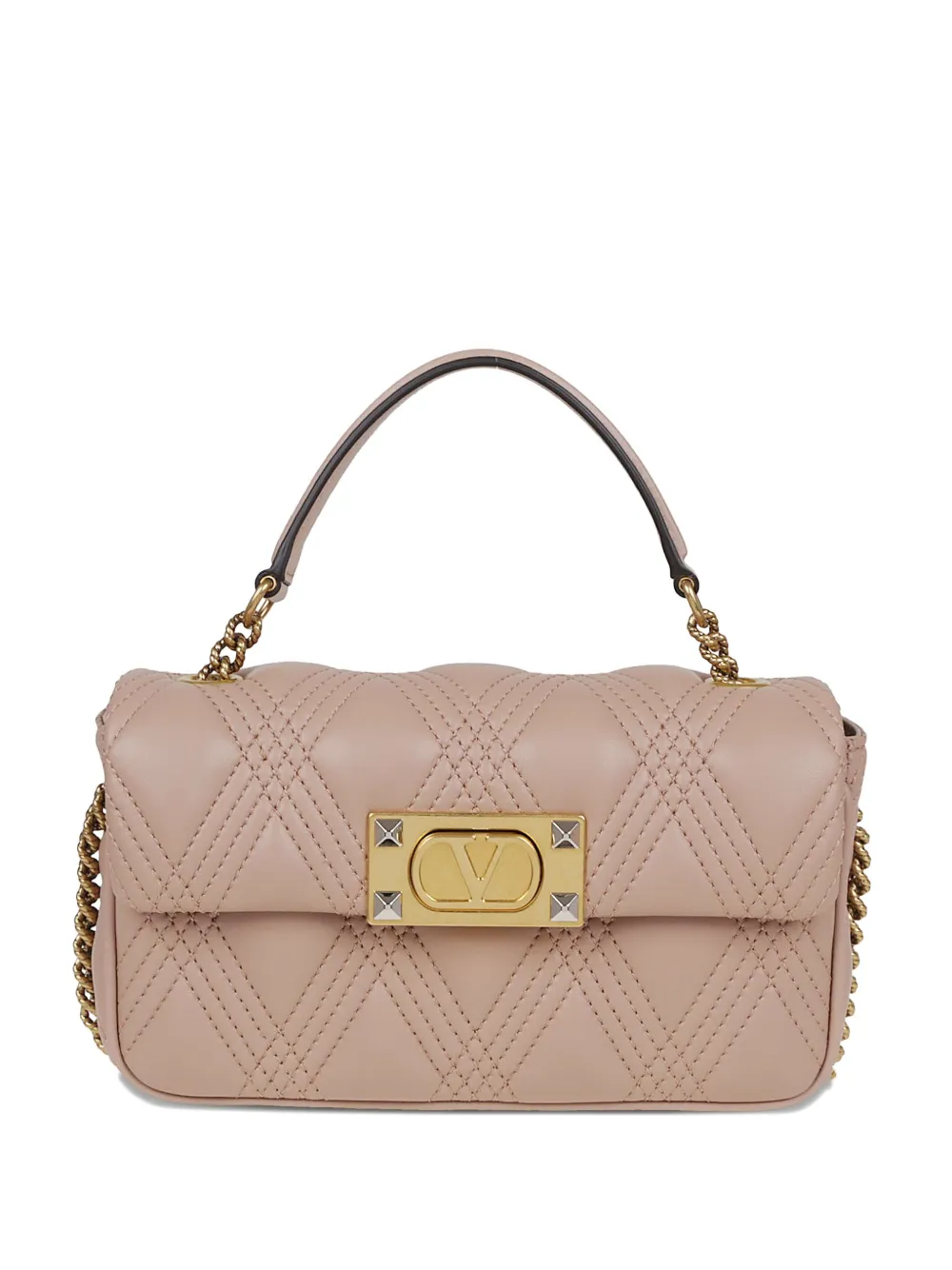 Valentino Garavani quilted-effect chain-strap mini bag Roze