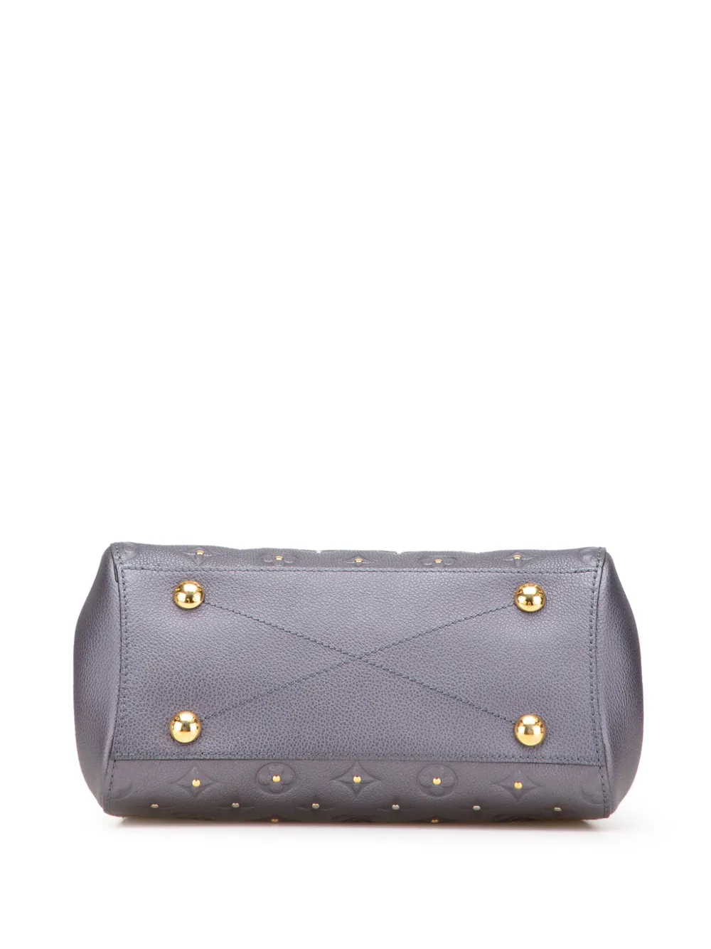 Pre-owned Louis Vuitton 2016 Monogram Empreinte Studded Montaigne Bb Satchel In Gray