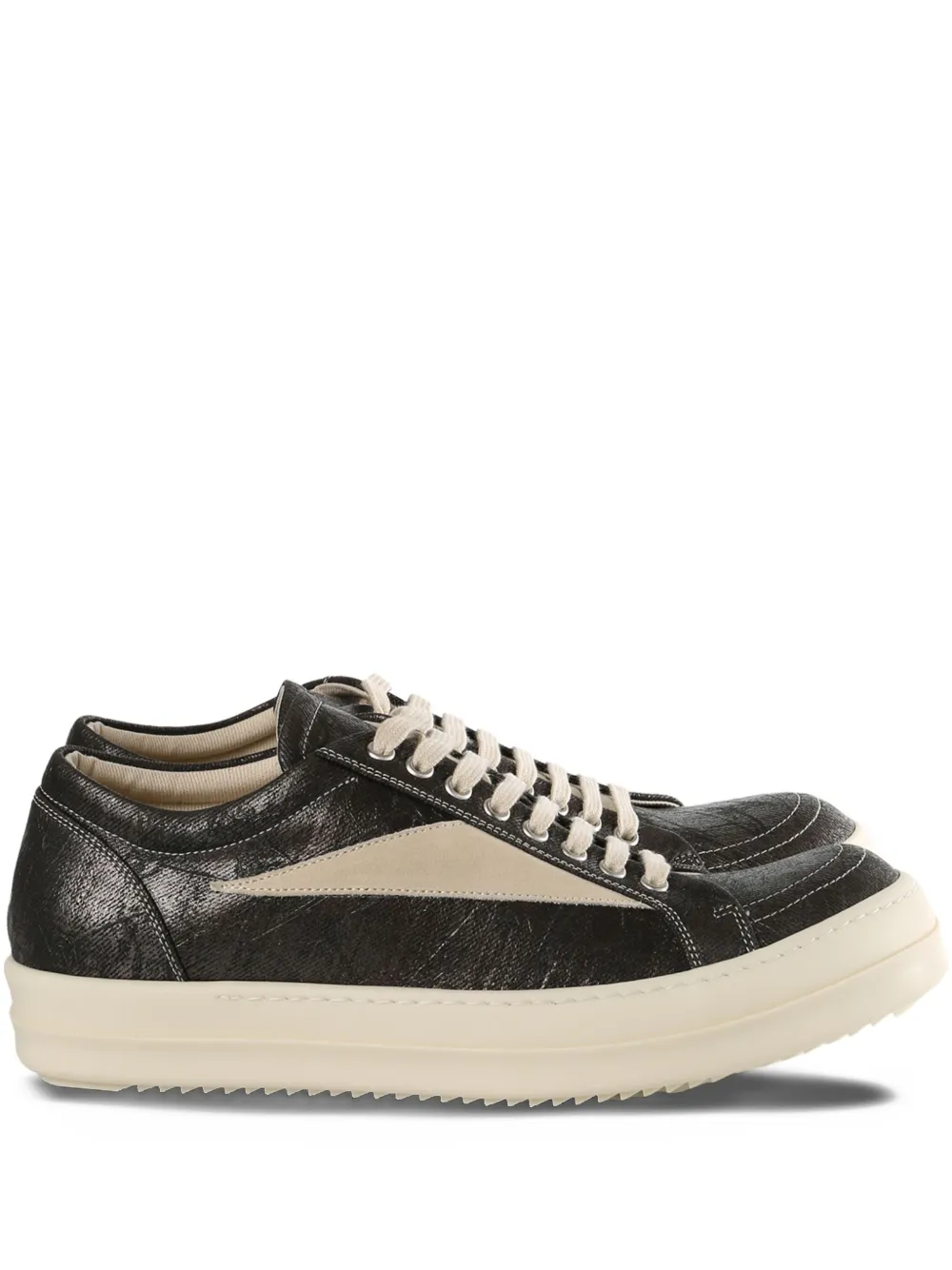 Rick Owens DRKSHDW metallic-panel lace-up sneakers Brown