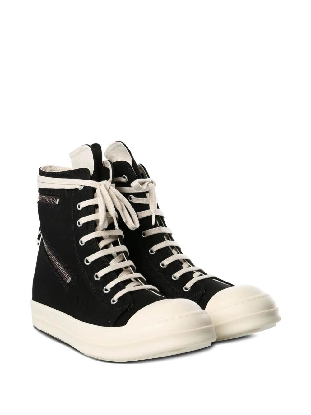 Rick Owens DRKSHDW lace-up zip sneakers Black