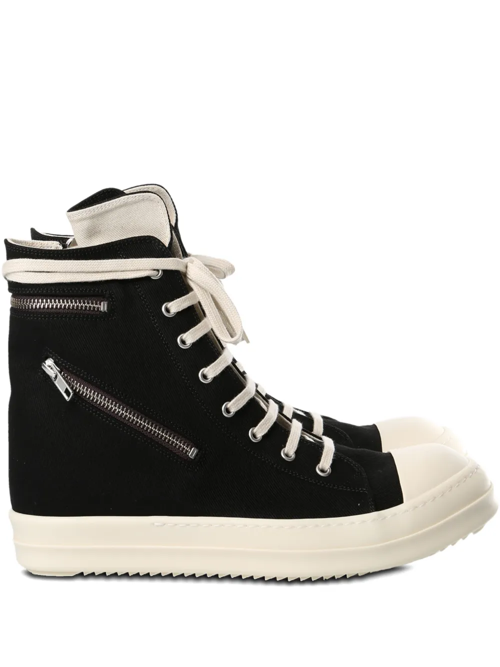 Rick Owens DRKSHDW lace-up zip sneakers Black
