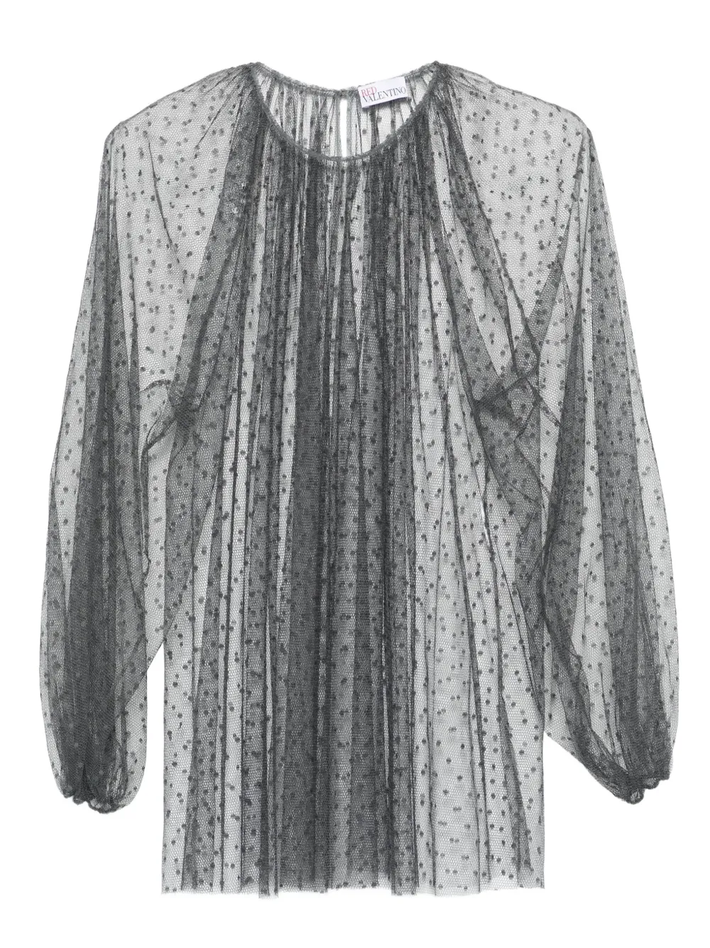 Valentino Garavani Pre-Owned polka-dot mesh blouse | Grey | Image 1