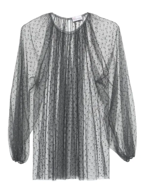 Valentino Garavani Pre-Owned polka-dot mesh blouse
