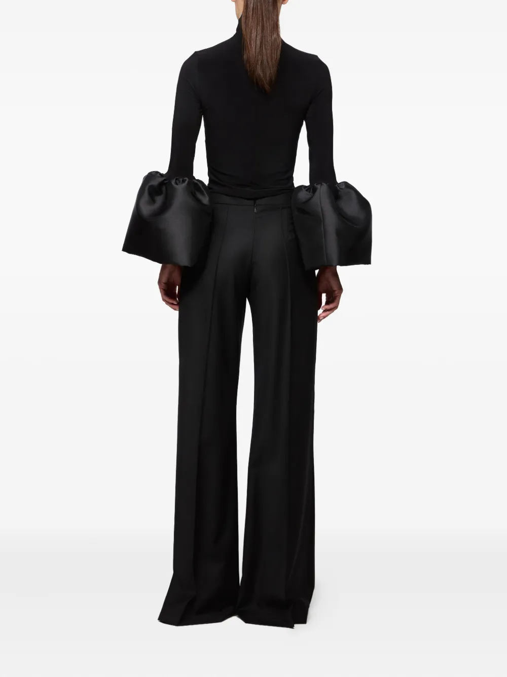 Atu Body Couture Top met hoge hals en klokmouwen Zwart