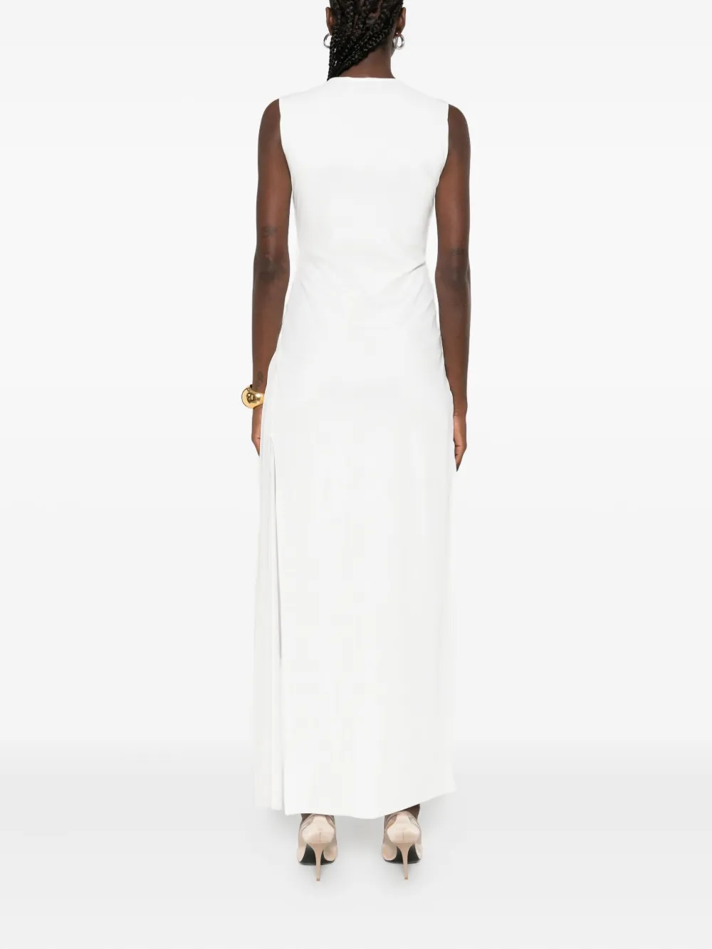 Atu Body Couture pleated sleeveless maxi dress Wit