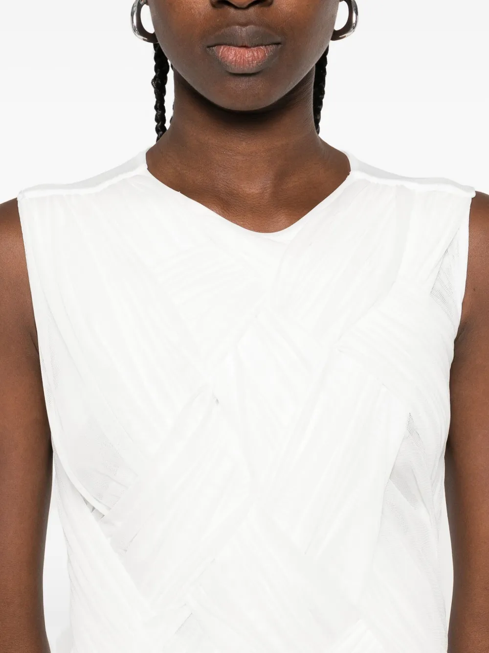 Atu Body Couture pleated sleeveless maxi dress Wit