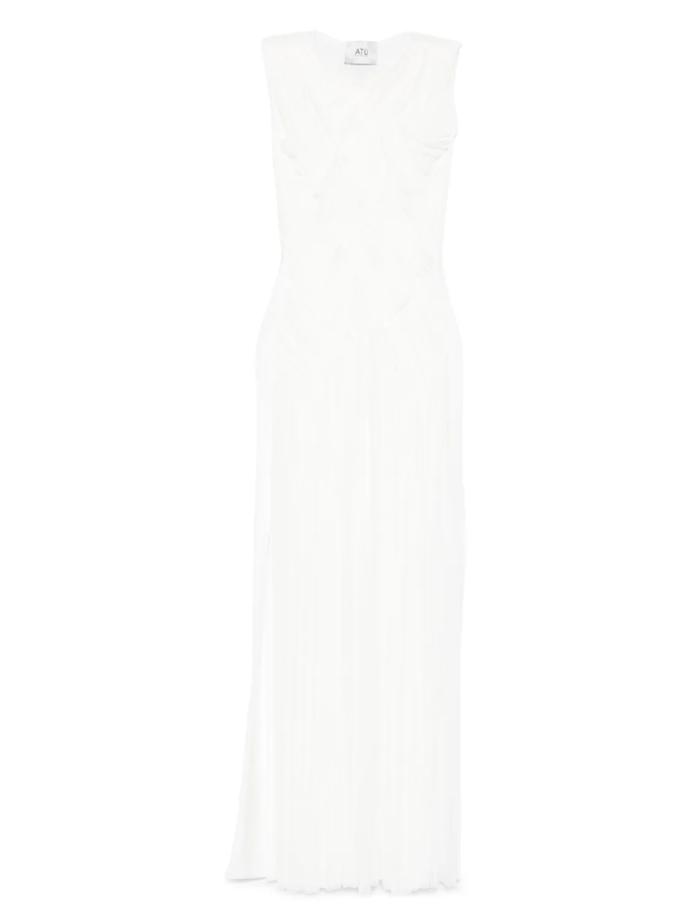 Atu Body Couture pleated sleeveless maxi dress Wit
