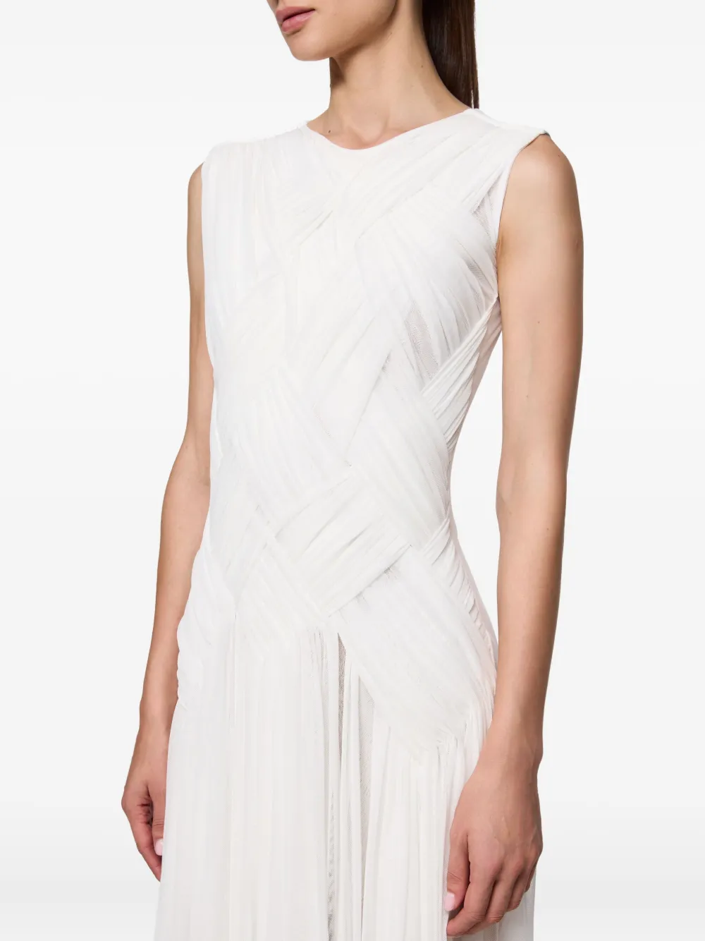 Pleated Sleeveless Maxi Dress