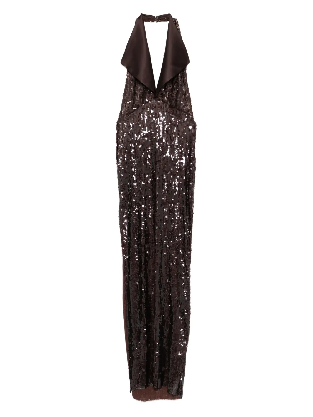 Atu Body Couture halterneck sequin midi dress Bruin