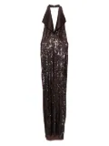Atu Body Couture halterneck sequin midi dress - Brown
