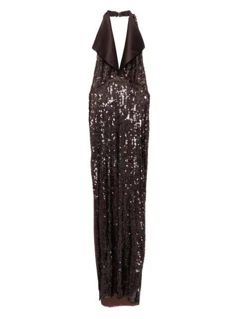 Atu Body Couture halterneck sequin midi dress