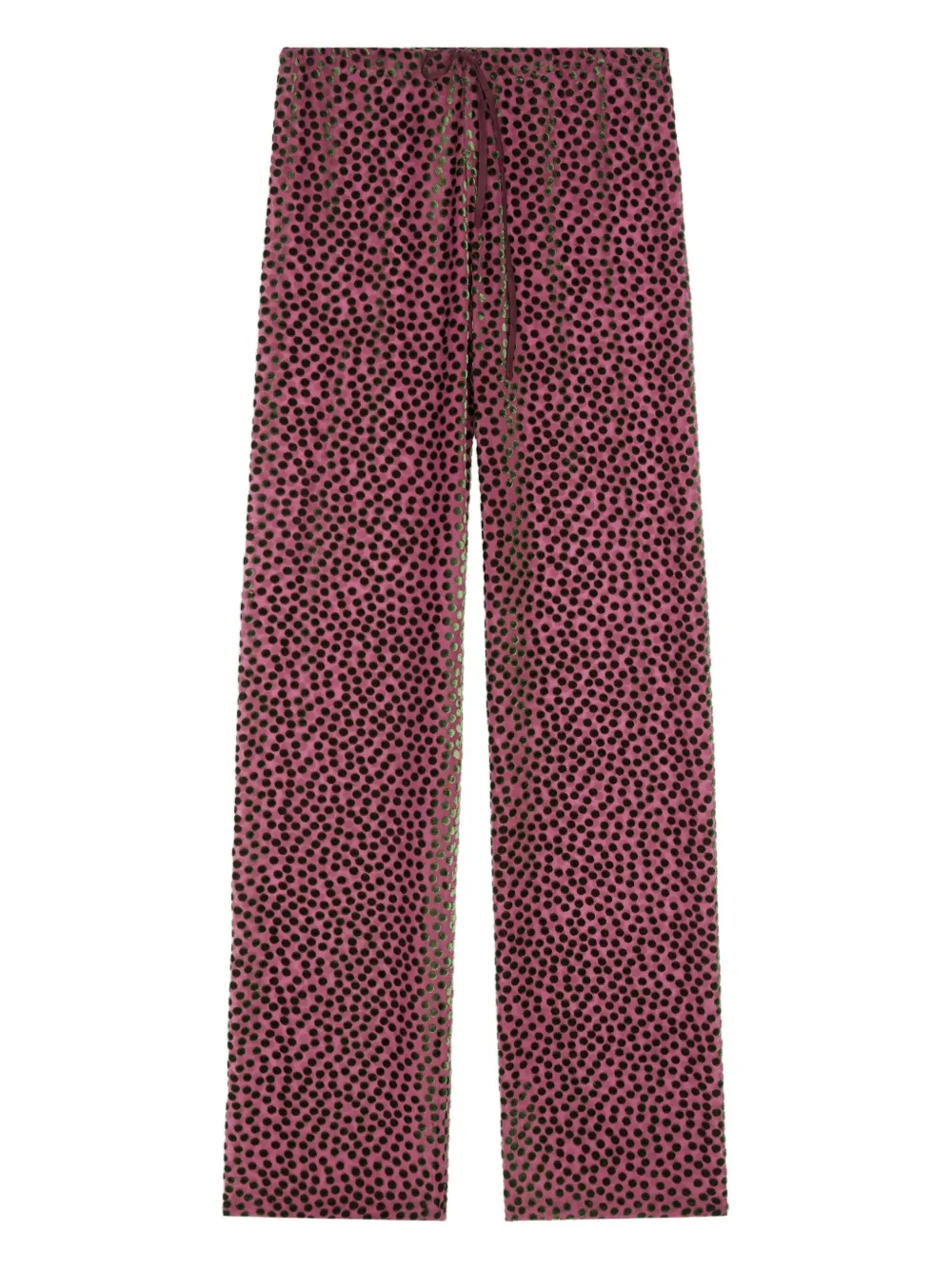 Dries Van Noten Elasticated Polka-dot Trousers In Pink
