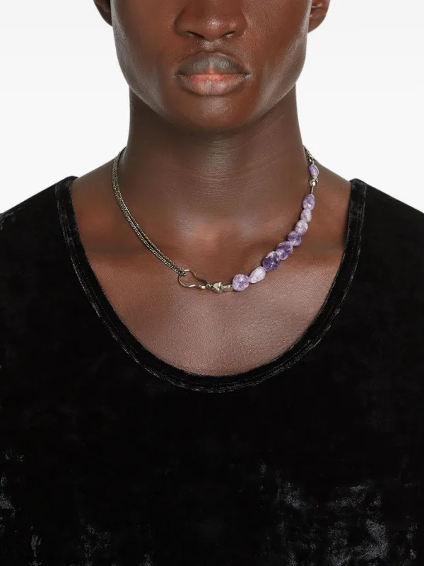 DRIES VAN NOTEN ストーンチェーン ネックレス | パープル | FARFETCH JP