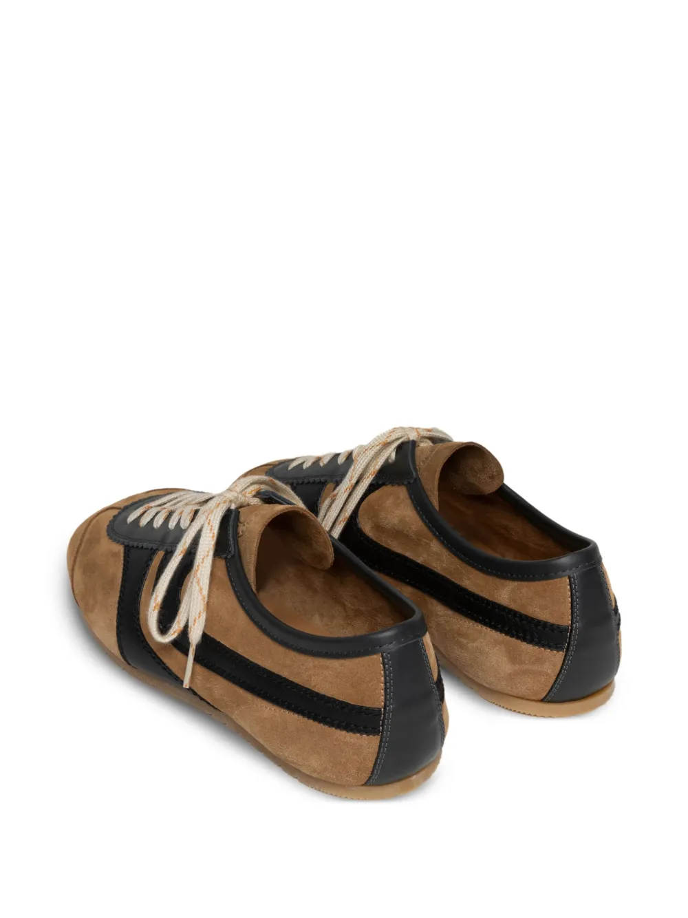 DRIES VAN NOTEN suede leather-panel sneakers Brown