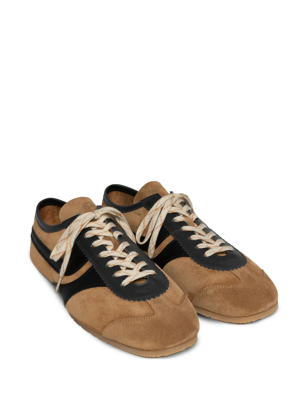 DRIES VAN NOTEN suede leather-panel sneakers Brown