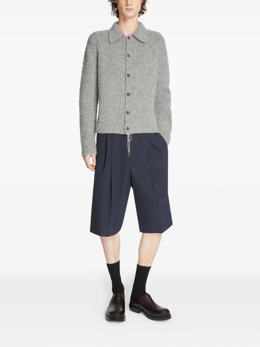 DRIES VAN NOTEN leather slip-on clogs Brown