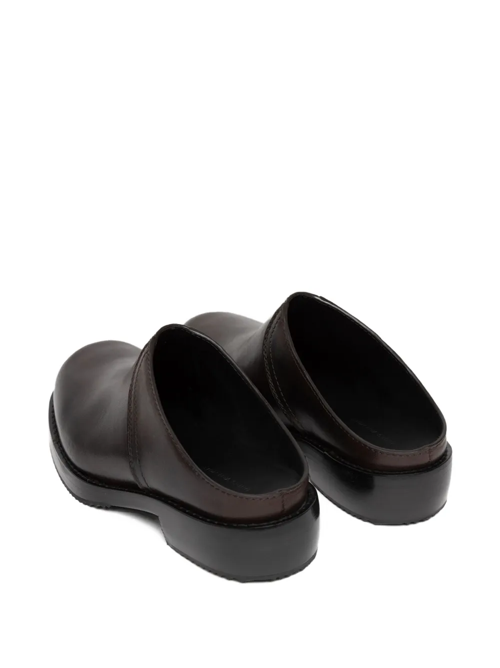 DRIES VAN NOTEN leather slip-on clogs Brown