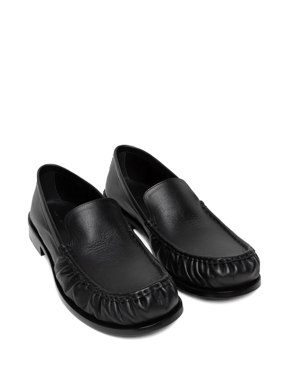 DRIES VAN NOTEN gathered-leather loafers 900 BLACK