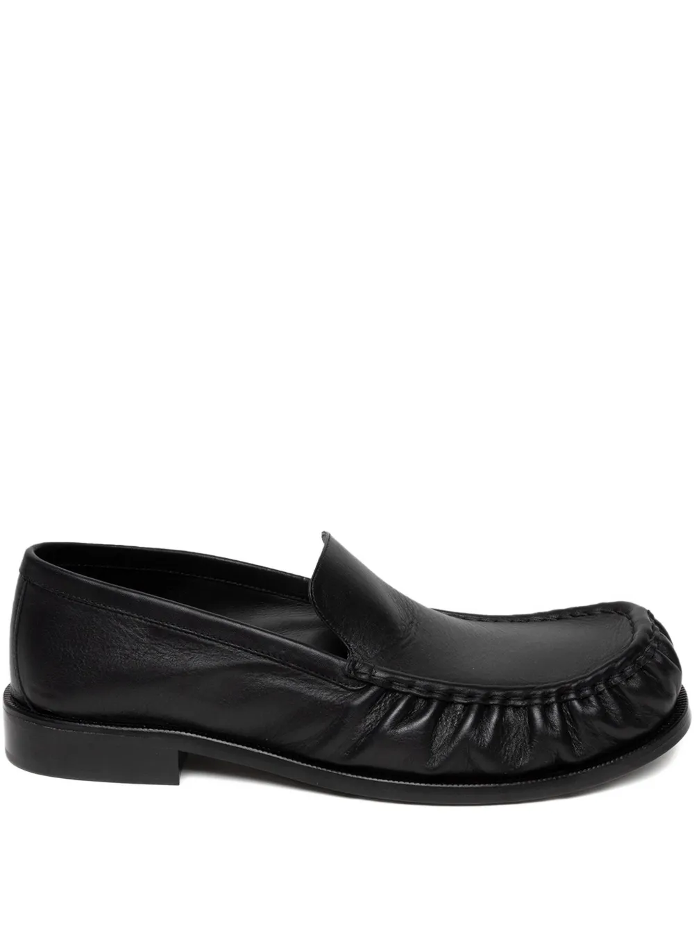 DRIES VAN NOTEN gathered-leather loafers 900 BLACK