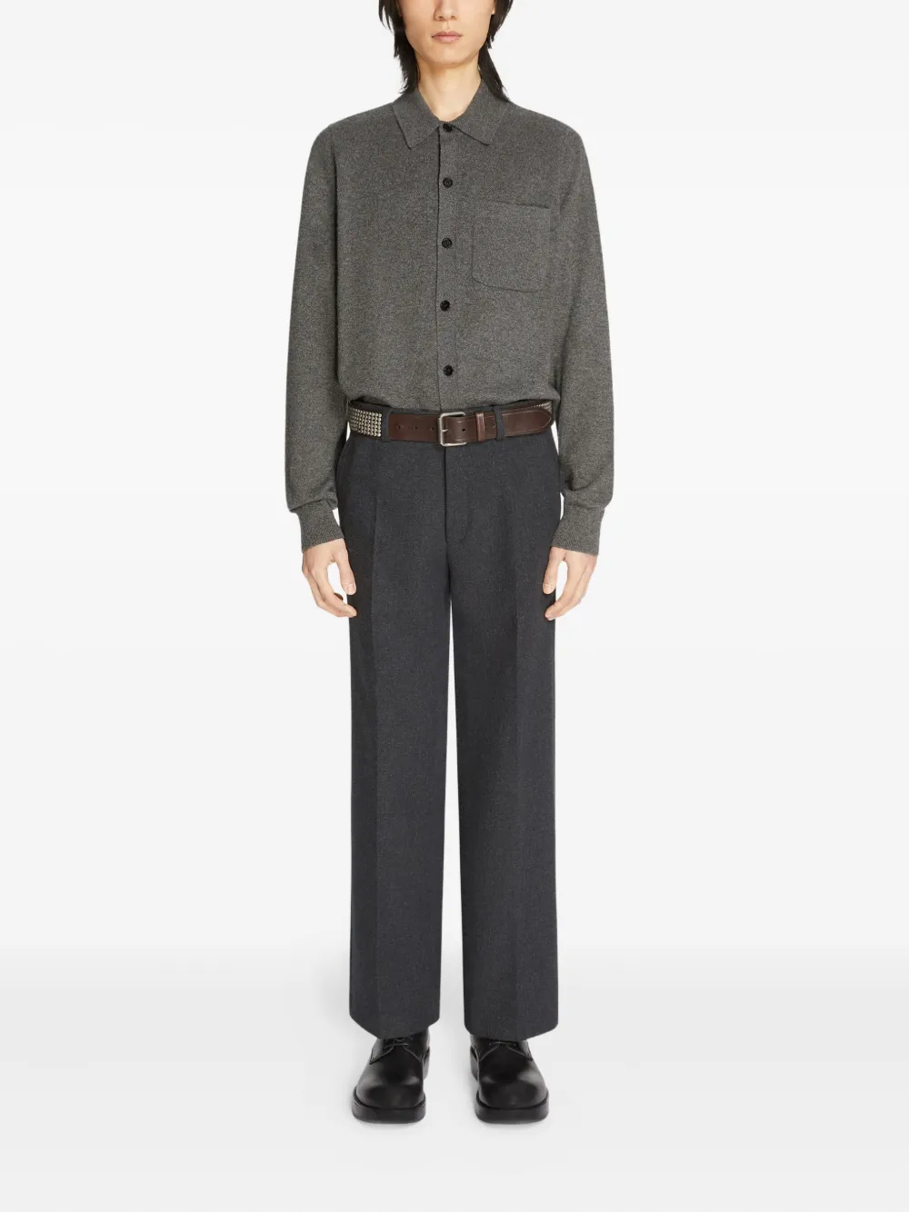 DRIES VAN NOTEN leather lace-up derby shoes Black
