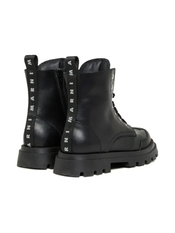 Marni Kids レザーブーツ | ブラック | FARFETCH JP
