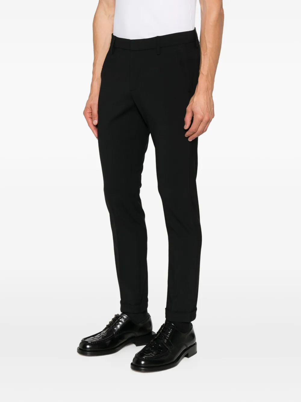 DONDUP Wollen broek met cuffs Zwart