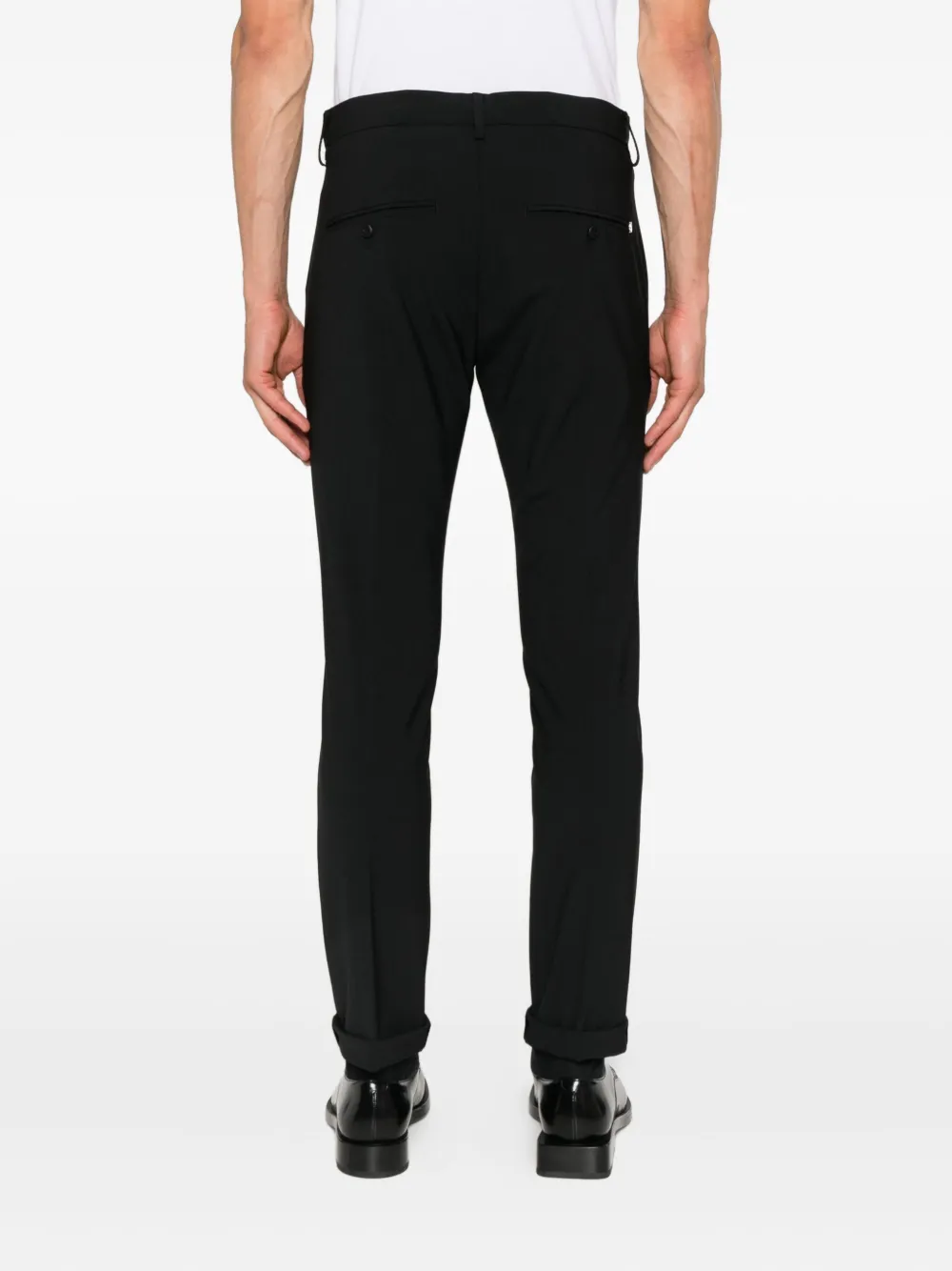 DONDUP Wollen broek met cuffs Zwart