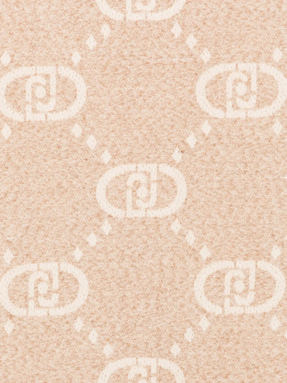 Liu •jo Logo-pattern Fringed Scarf In Neutral