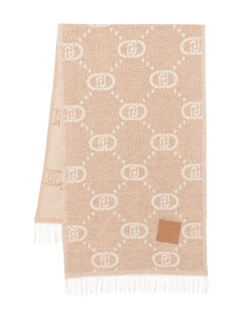 LIU JO logo-pattern fringed scarf