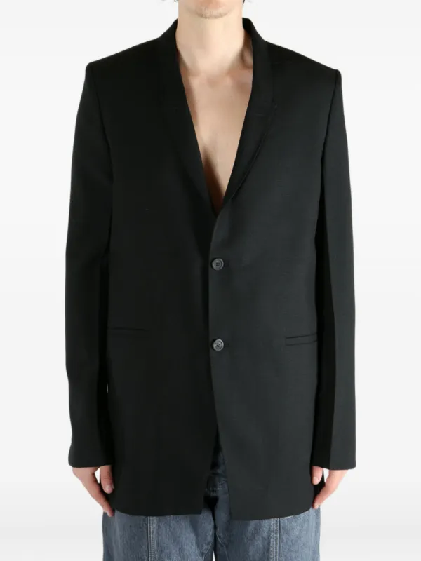 Rick Owens three-button back-strap Jacket | Black | FARFETCH