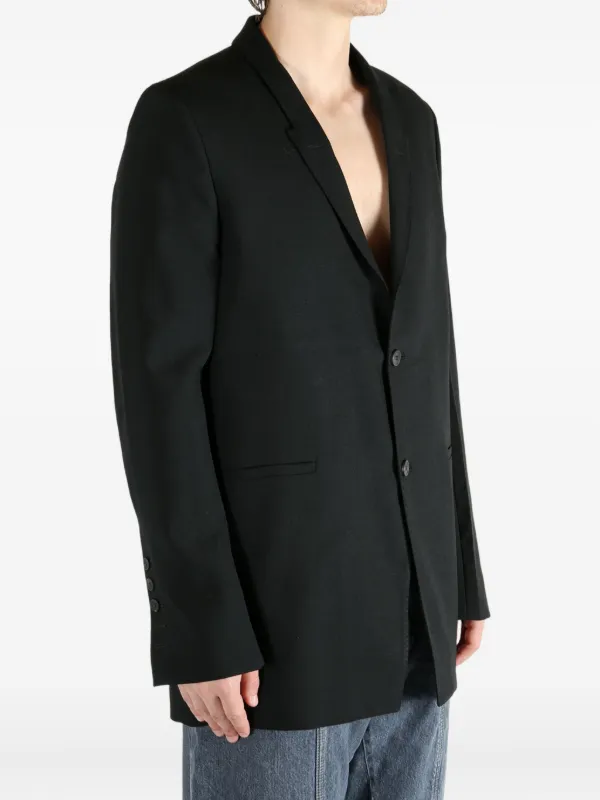 Rick Owens three-button back-strap Jacket | Black | FARFETCH