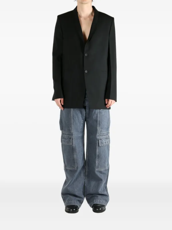 Rick Owens three-button back-strap Jacket | Black | FARFETCH
