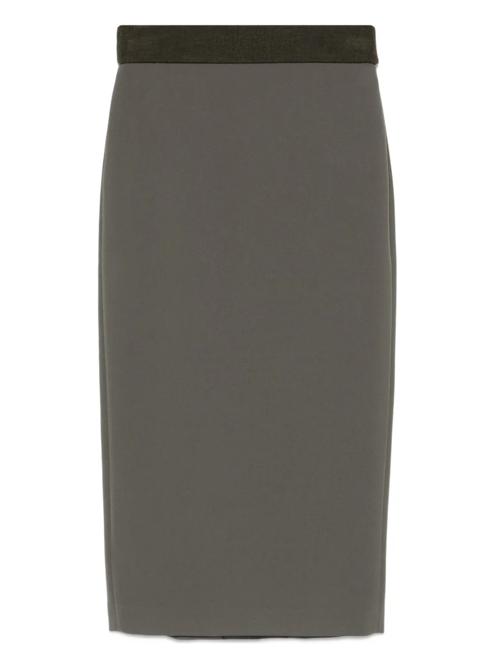Peserico Kokerrok met elastische tailleband Groen