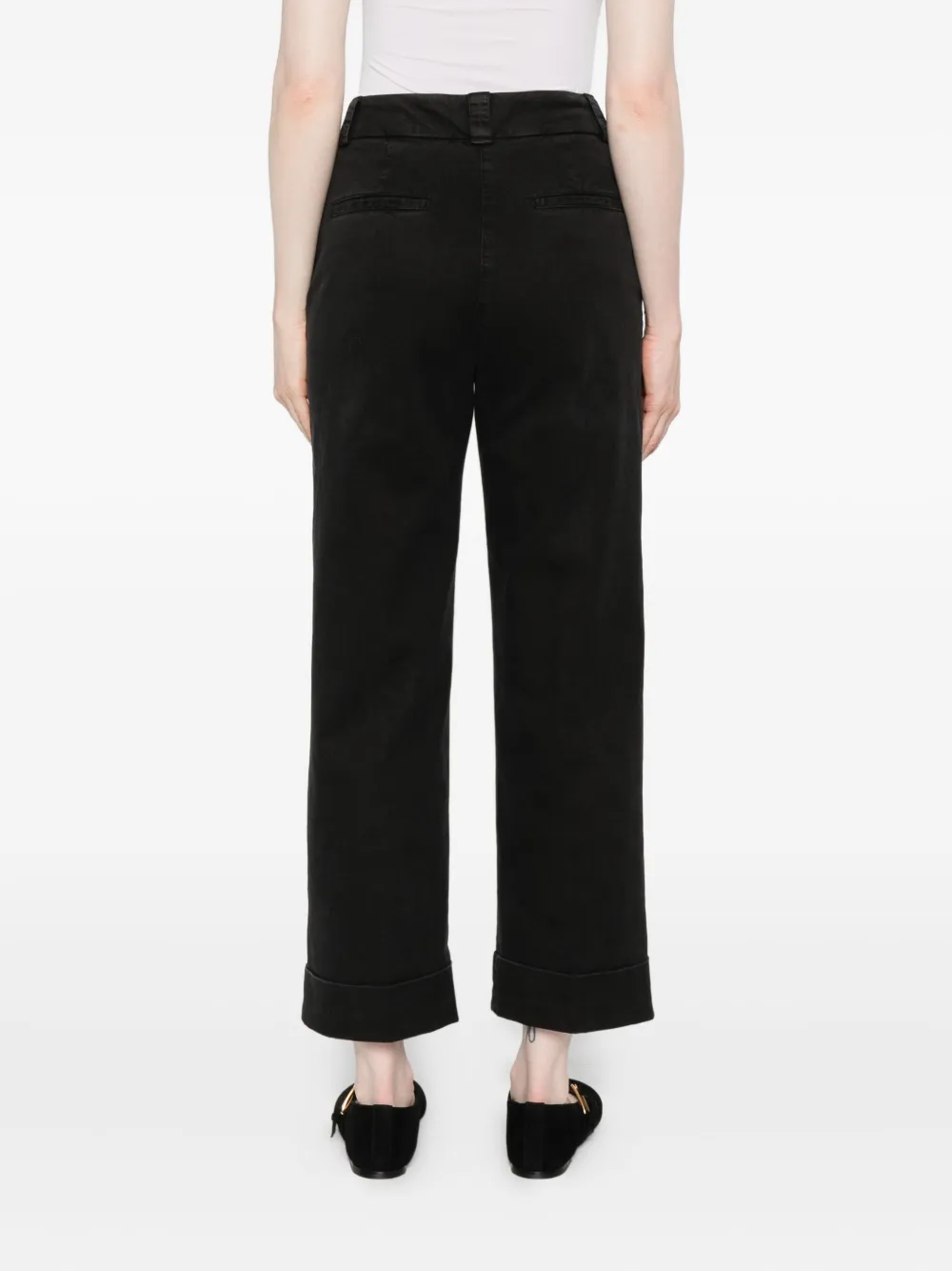Peserico Twill broek met omgeslagen pijpen Zwart