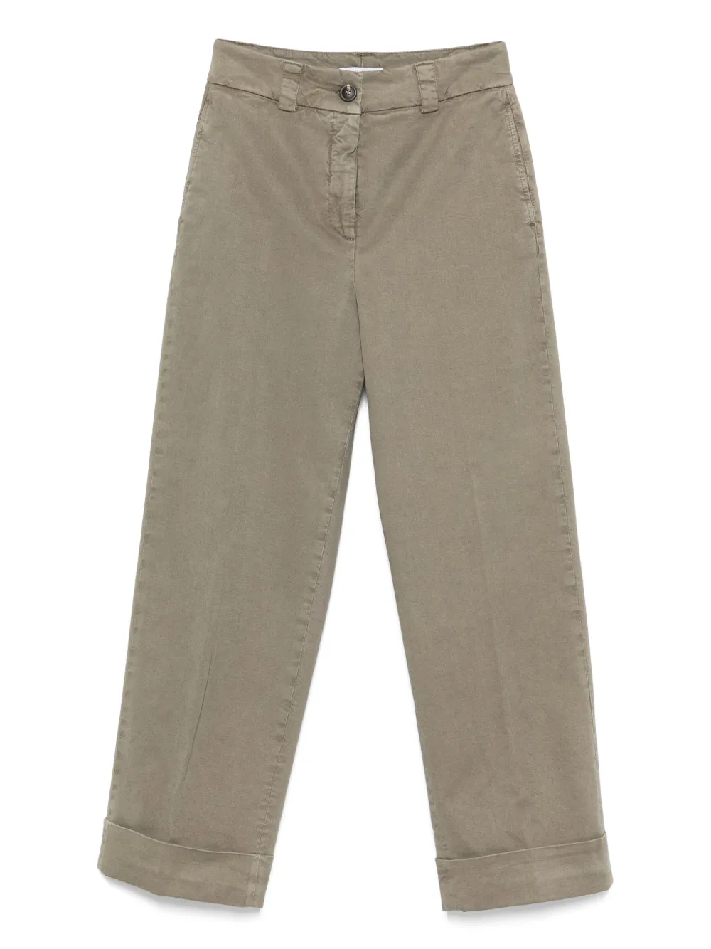 Peserico Twill broek met omgeslagen pijpen Groen