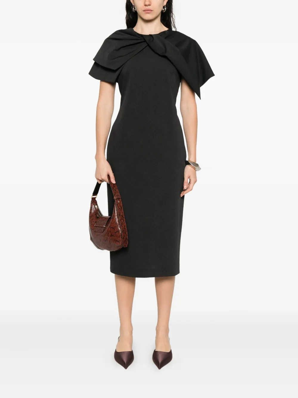 Alberta Ferretti Jurk met strikdetail - Grijs