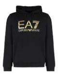 Ea7 Emporio Armani logo cotton hoodie - Black