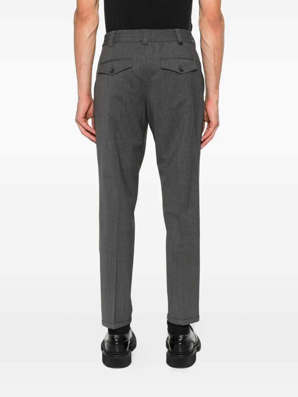 PT Torino cuffed wool trousers Grijs