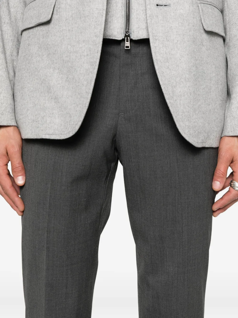 PT Torino Wollen broek met cuffs Grijs