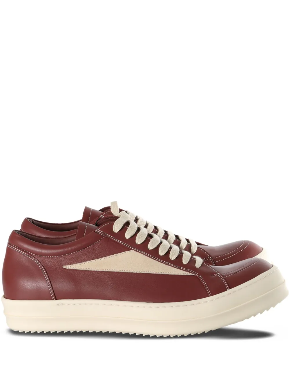 Rick Owens leather panel sneakers Red