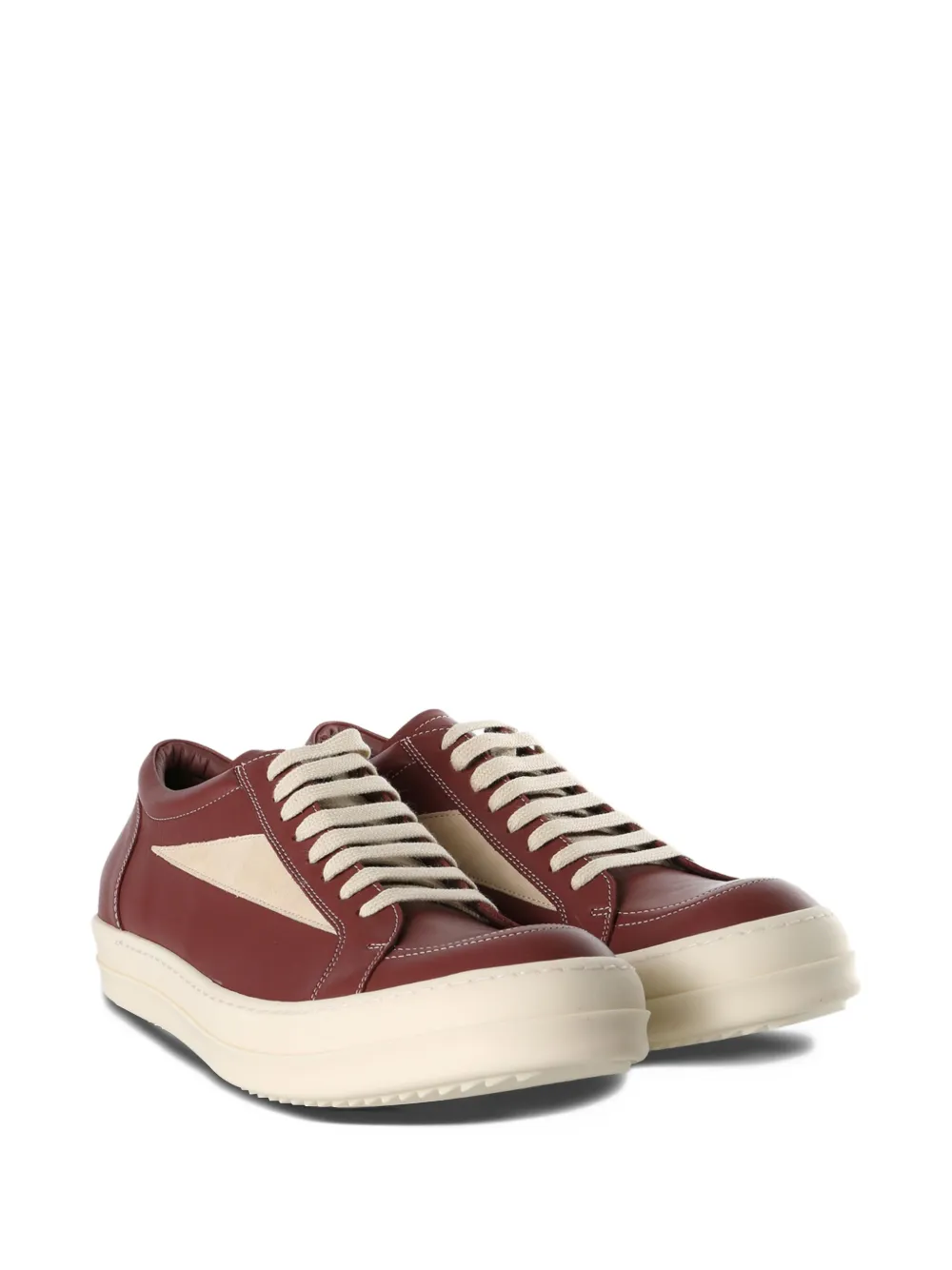 Rick Owens leather panel sneakers Red